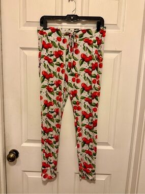 Bamboo Cherry Print Drawstring Lounge Pants